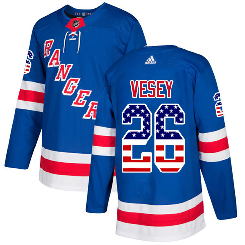 Adidas Rangers #26 Jimmy Vesey Royal Blue Home Authentic USA Flag Stitched NHL Jersey